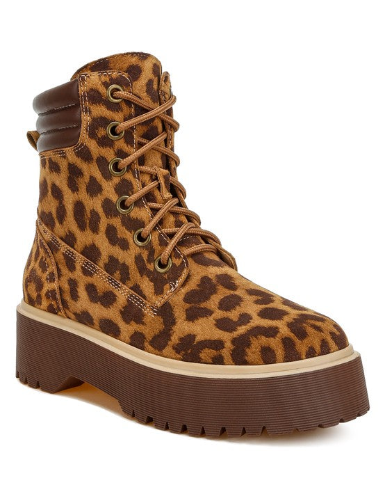 Leopard Ujola High Ankle Leopard Real Suede Leather Boots | Boots Daverri Fashions