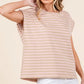 Lime 'N' Chili Striped Muscle Sleeve Top