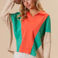BiBi Colorblock Exposed Seam French Terry Sweatshirt - DAVERRI FASHIONS