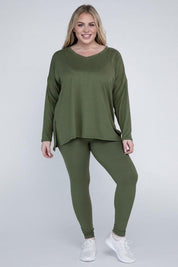 Zenana Plus Size Buttery Soft Loungewear Set Pants Sets