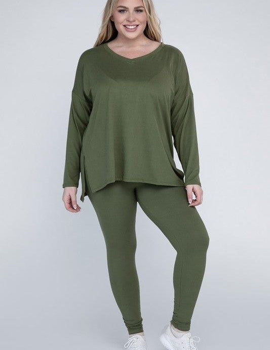 Zenana Plus Size Buttery Soft Loungewear Set Pants Sets