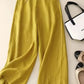 Daverri wide-leg button-decorated mustard-yellow pants