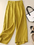 Daverri wide-leg button-decorated mustard-yellow pants