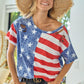 BiBi American Flag Theme Short Sleeve T-Shirt Navy Red T-Shirts