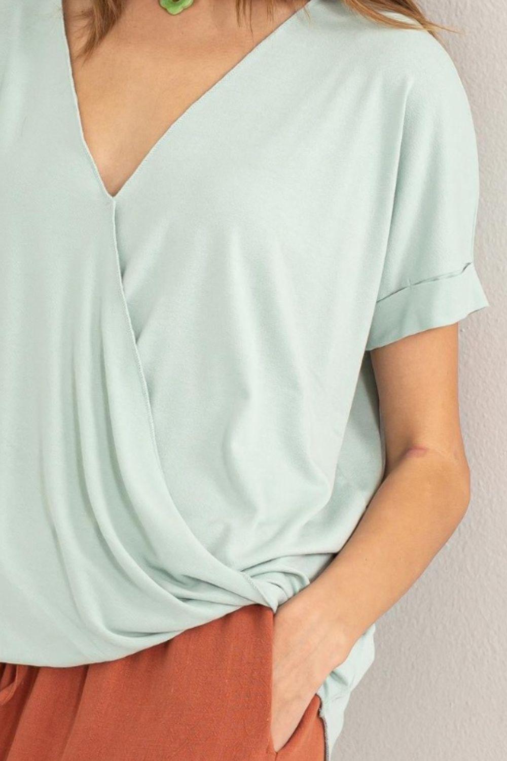 HYFVE Short Sleeve Surplice Top Short Sleeve Tops