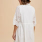 Annie Wear Embroidered Scallop Edge Detail Mini Shirt Dress