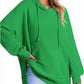 Vibrant green Daverri Fashions oversized drawstring hoodie with side slit