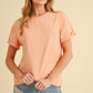 Aemi + Co Exposed Seam Round Neck Short Sleeve T-Shirt - DAVERRI FASHIONS