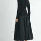 MABLE Ribbed Poplin Mix Midi Sweater Dress Midi Dresses