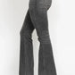 Judy Blue Full Size Mid Rise Tummy Control Washed Gray Release Hem Flare Jeans Plus Size - DAVERRI FASHIONS