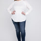 Plus Melange Baby Waffle Long Sleeve Top Plus Tops