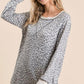 BiBi Leopard Round Neck Long Sleeve T-Shirt