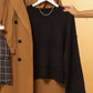 HYFVE Round Neck Dropped Shoulder Ribbed Sweater - DAVERRI FASHIONS