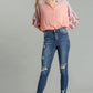 Umgee Distressed Skinny Jeans with Pockets DENIM BLUE Jeans