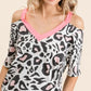 BiBi Leopard Print Top with Shoulder Cut Out Tops