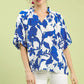Umgee Floral Print Puff Sleeve Blouse with Scallop Hem - DAVERRI FASHIONS