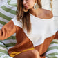 BiBi Color Block Geometric Sweater - DAVERRI FASHIONS