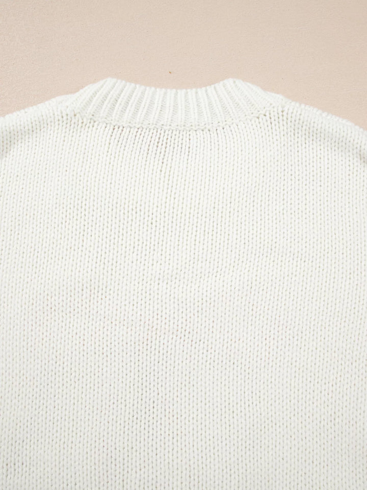 Embroidered Bow Boots Graphic Drop Shoulder Sweater | Sweaters Daverri Fashions