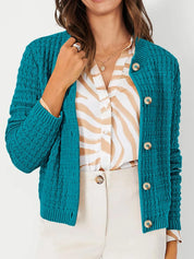 Textured Knit Button-Front Cardigan | Cardigans Daverri Fashions