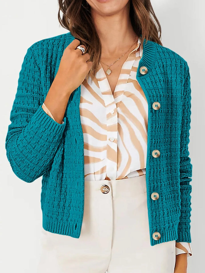Textured Knit Button-Front Cardigan | Cardigans Daverri Fashions
