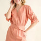 And The Why Flounce Sleeves Romper with Belt - DAVERRI FASHIONS
