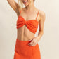 HYFVE Ruched Bra Top and Mini Skirt Set Outfit Sets