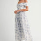 MABLE Floral Printed Off Shoulder Maxi Dress