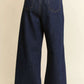 Davi & Dani Patch Pocket Wide Leg Culotte Jeans - DAVERRI FASHIONS