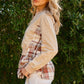 And The Why Full Size Double Layered Plaid Contrast Sweatshirt - DAVERRI FASHIONS