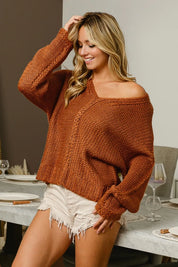 BiBi V-Neck Cable Knit Sweater | Sweaters Daverri Fashions