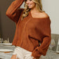 BiBi V-Neck Cable Knit Sweater - DAVERRI FASHIONS