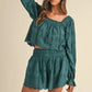 MABLE Embroidered Scalloped Lace Top and Short Set Outfit Sets