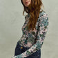SO ME Floral Print Mesh Knit Long Sleeves Top - DAVERRI FASHIONS