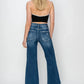 Risen Full Size High Rise Patch Detailed Wide Leg Crop Jeans - DAVERRI FASHIONS