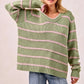 BiBi Striped Long Sleeve Sweater - DAVERRI FASHIONS