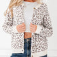 Leopard Drop Shoulder Chunky Knitted Cardigan - DAVERRI FASHIONS