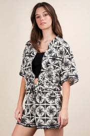 VERY J Plus Size Tropical Printed Shirt Top & Shorts Set | Outfit Sets Daverri Fashions