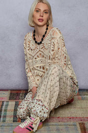 POL Round Neck Weave Knit Pattern Cropped Cover Up | Cover-Ups Daverri Fashions