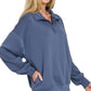 Zenana Scuba Quarter-Zip Sweatshirt - DAVERRI FASHIONS