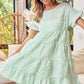 BiBi Ruffled Hem Short Sleeve Tiered Dress Mini Dresses