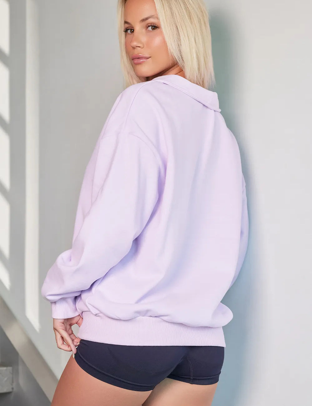 Quarter Zip Dropped Shoulder Sweatshirt | Sweatshirts Daverri Fashions