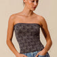 SO ME Jacquard Floral Two Tone Seamless Tube Top Tube Tops