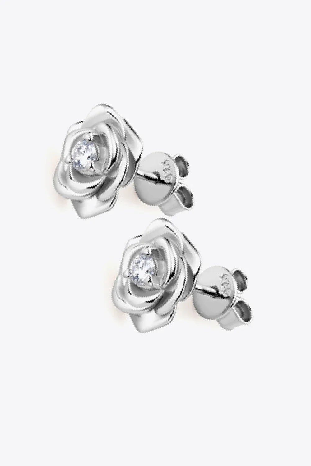 Adored Moissanite Flower 925 Sterling Silver Earrings - DAVERRI FASHIONS