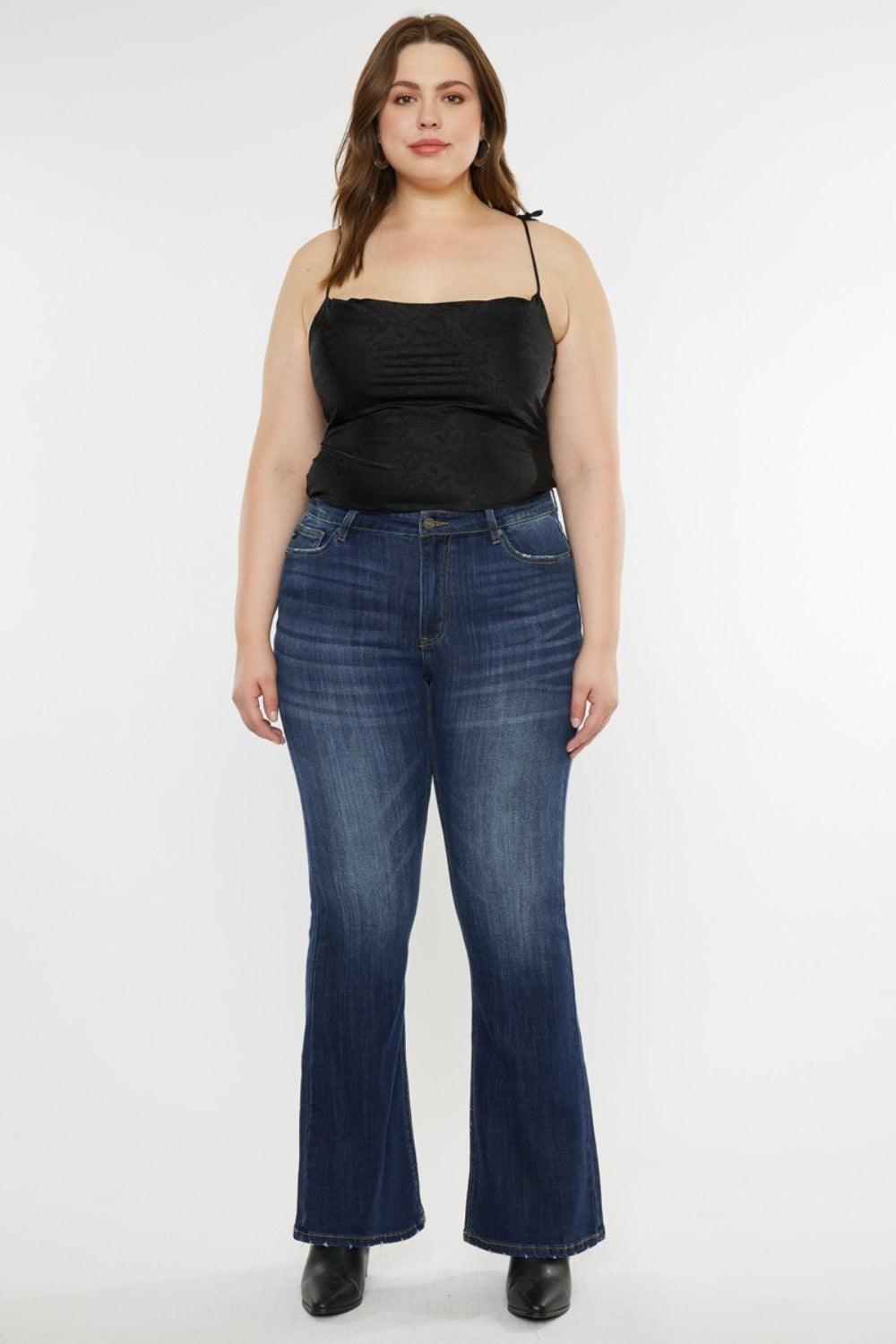 Kancan Full Size Mid Rise Slim Flare Jeans | Jeans Daverri Fashions