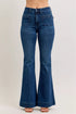 Judy Blue high-waisted dark blue denim flare jeans with front pockets