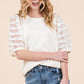 Lime 'N' Chili Full Size Lace Puff Sleeve Round Neck Top Plus Size