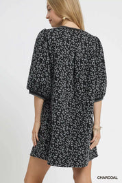 Umgee Leopard Print Jacquard Mini Dress | Mini Dresses Daverri Fashions