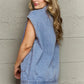Collared Neck Sleeveless Denim Top with Pockets - DAVERRI FASHIONS