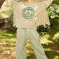 POL Peace Embroidered Exposed Seam Back Ruffle V-Neck Top Tops
