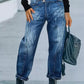 Wide Leg Jeans with Pockets - DAVERRI FASHIONS